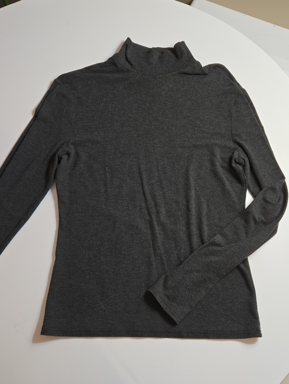 Vintage 90s Express Women's Charcoal MockTurtleneck Long Sleeve Top